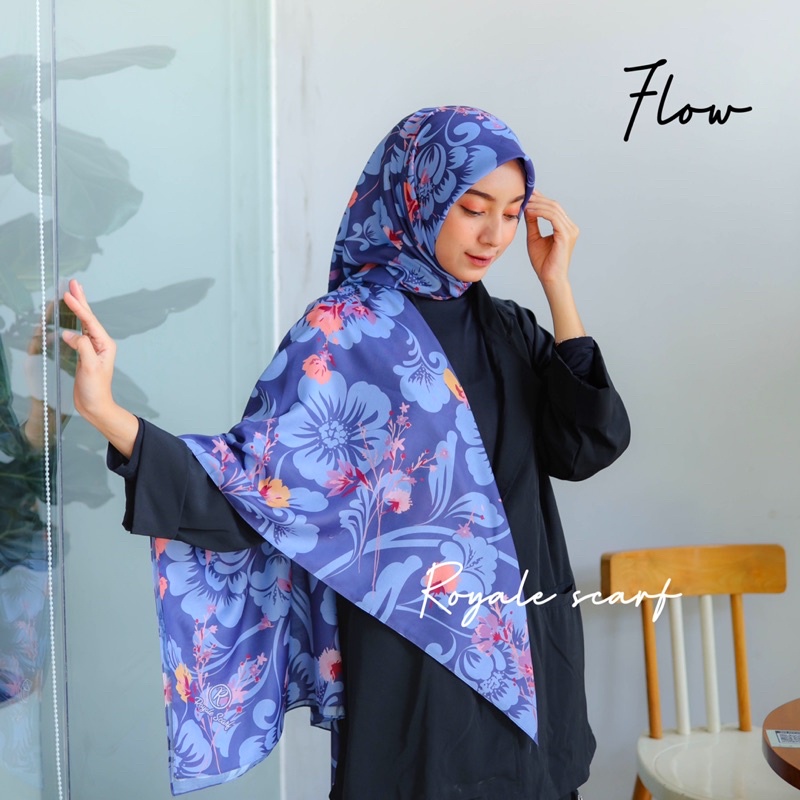 Flow pasmina segiempat bahan voal