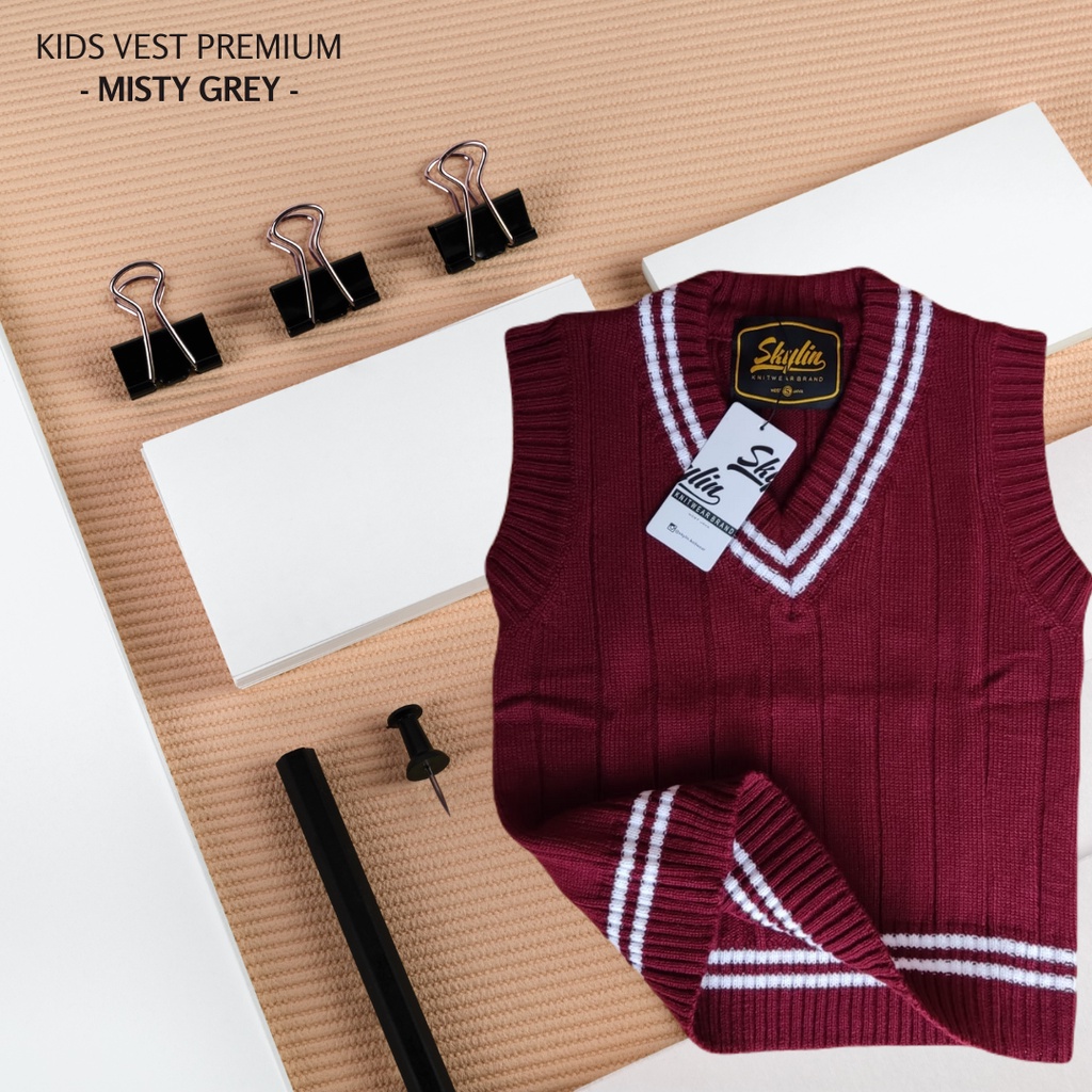 Vest Street Kids Knit Premium - Rompi Rajut Remaja dan Sekolah Anak SD 6 sd 12 tahun