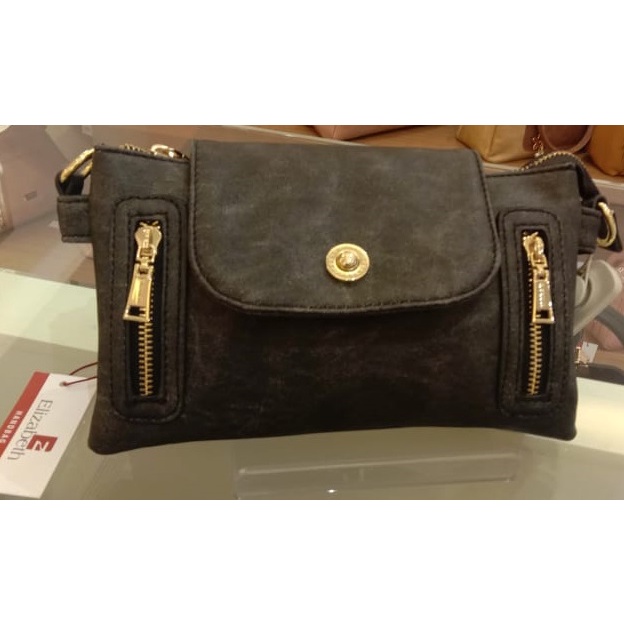 [BLACK] DOMPET SLING BAG WANITA MERK ELIZABETH PLUS TALI PANJANG