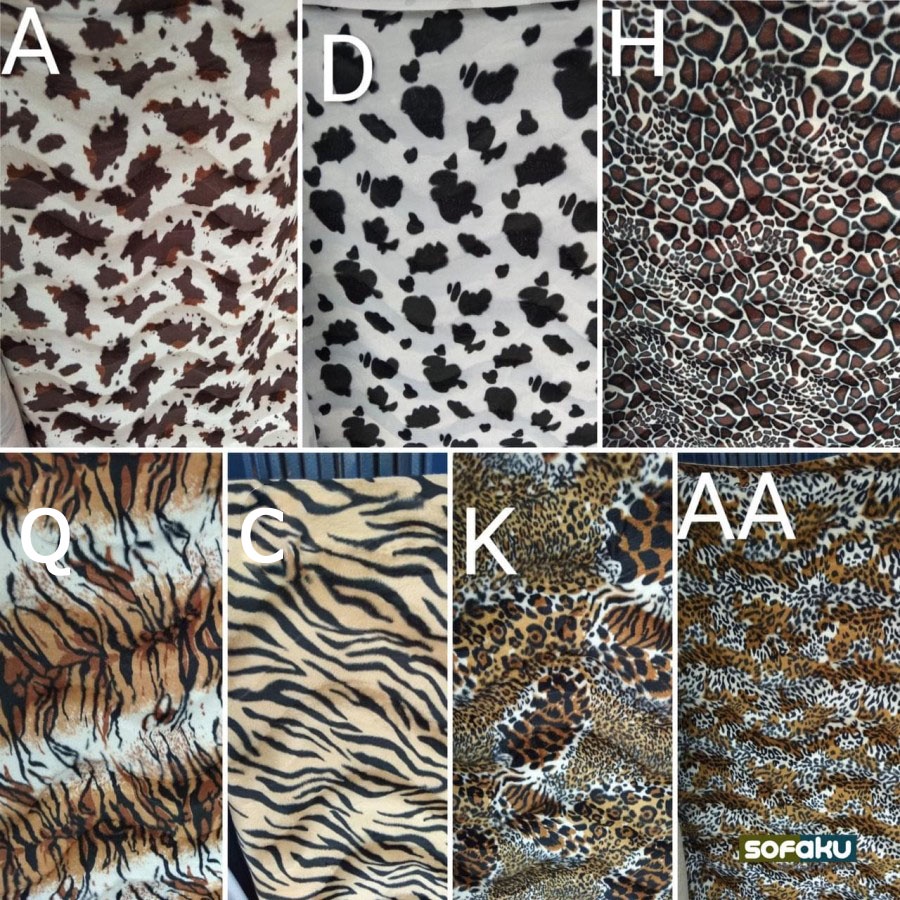 MACAN Kain Beludru Motif Totol Hewan - Bulu Macan Kain Halus Bulu Singa Imitasi