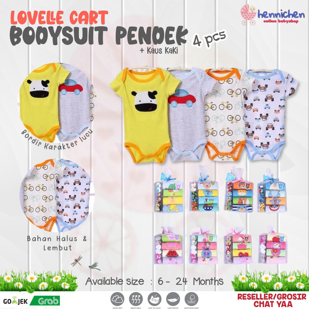 Jumper Lovelle carts (SNI) ISI 5pcs Lengan pendek Jumper baby jumper pendek bayi