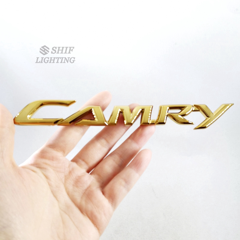 1pc Stiker Emblem Logo Camry Bahan Abs Warna Emas Untuk Bagasi Belakang Mobil Toyota Camry