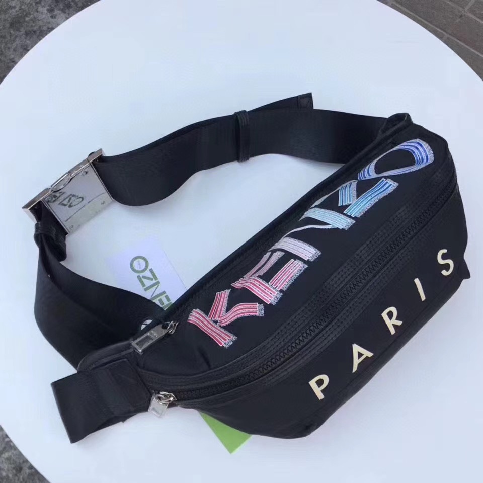 WAISTBAG k-z TAS SELEMPANG BUMBAG CROSS LOGO FULLSET PARIS WHITE COLOR