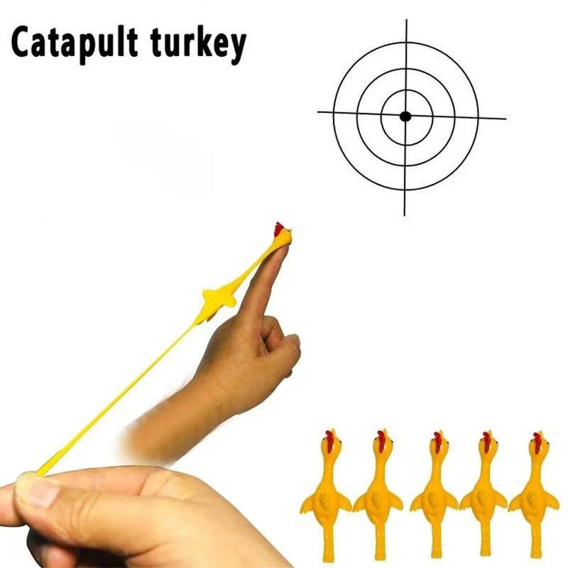 1pcs Catapult Turkey Funny Chick Launch Slingshot Novelty Toy Decompression
