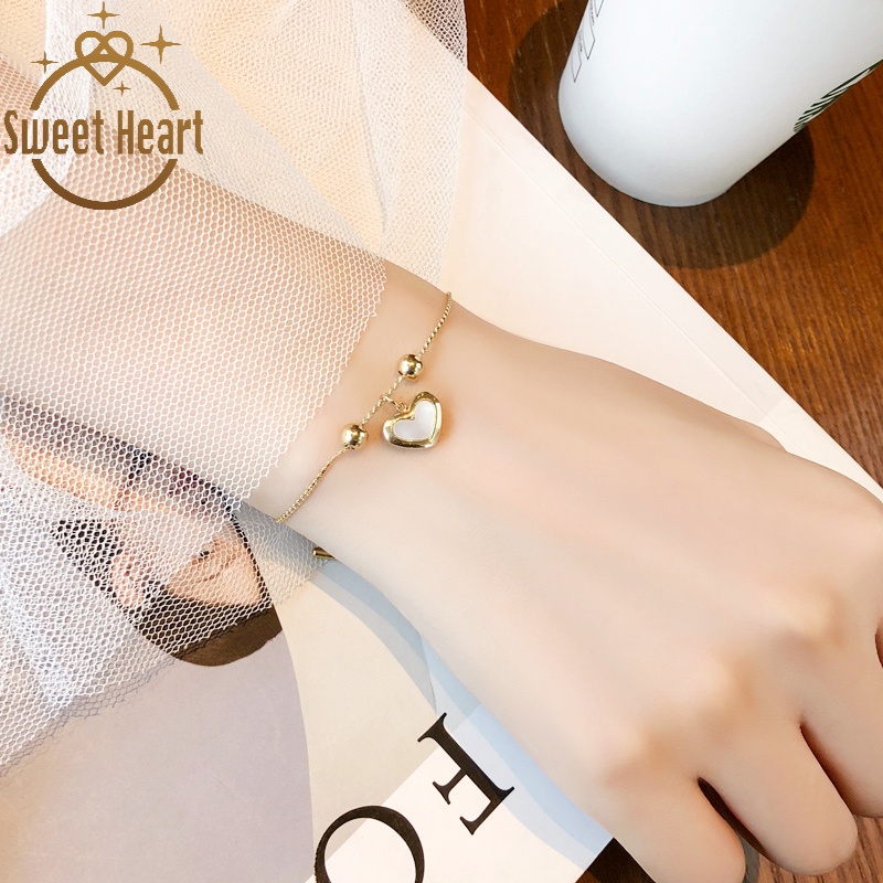 Simple Love Pendant Bracelet For Women Friendship Gift Girlfriends Student Jewelry Accessories Sweet Heart Jewelry