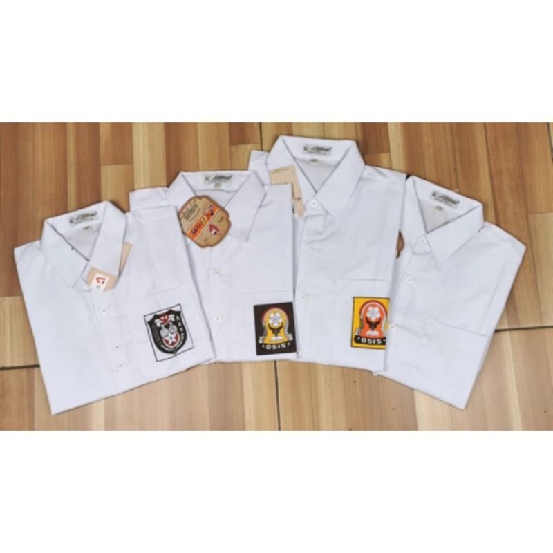 Baju seragam sekolah polos pendek  LITTON / seragam sekolah polos tanpa bed ukuran 1 - 3L