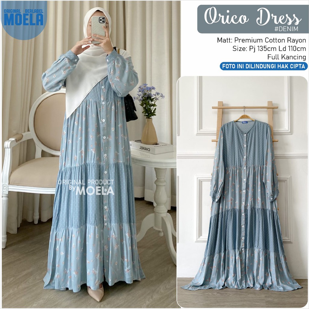 ORICA DRESS MIDI DRESS by Moela Baju Atasan Midi Dress Wanita Daster Baju Ibu Hamil Menyusui Busui P