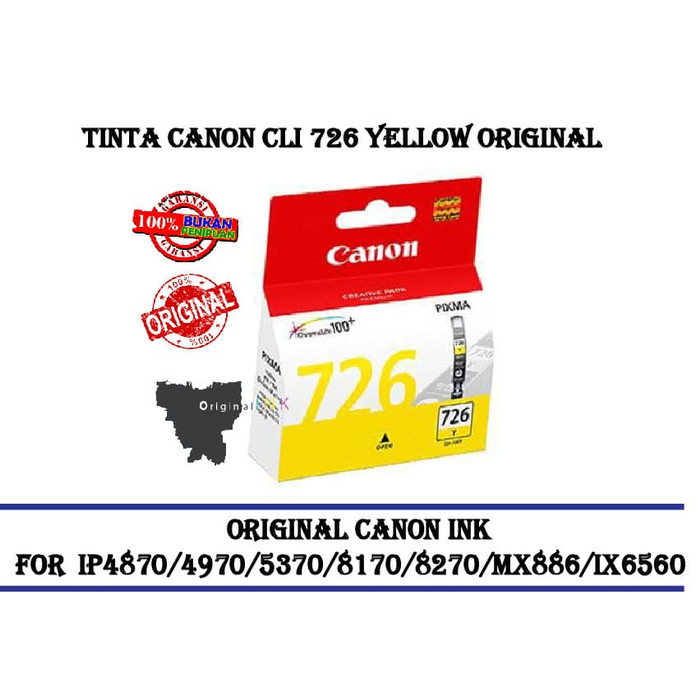 

s40dhts Tinta Canon Cli 726 Yellow Ink Original E57Dtgfe