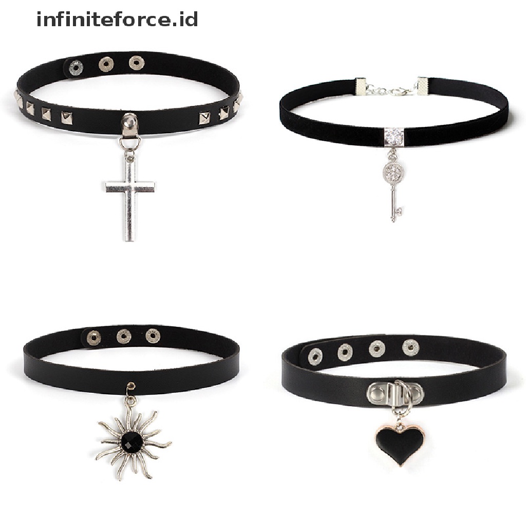 Kalung Choker Bahan Kulit Pu Gaya Punk Gothic