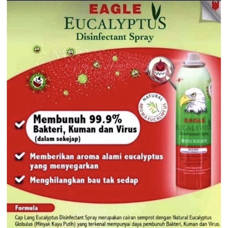 Eagle eucalyptus spray 280 ml ( spray minyak kayu putih antivirus )
