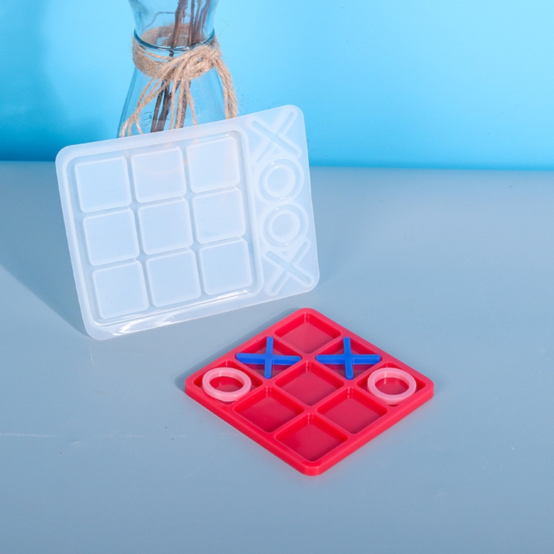 Siy Cetakan Resin Epoksi Bentuk Tic-Tac-Toe Bahan Silikon Untuk Kerajinan Tangan Diy