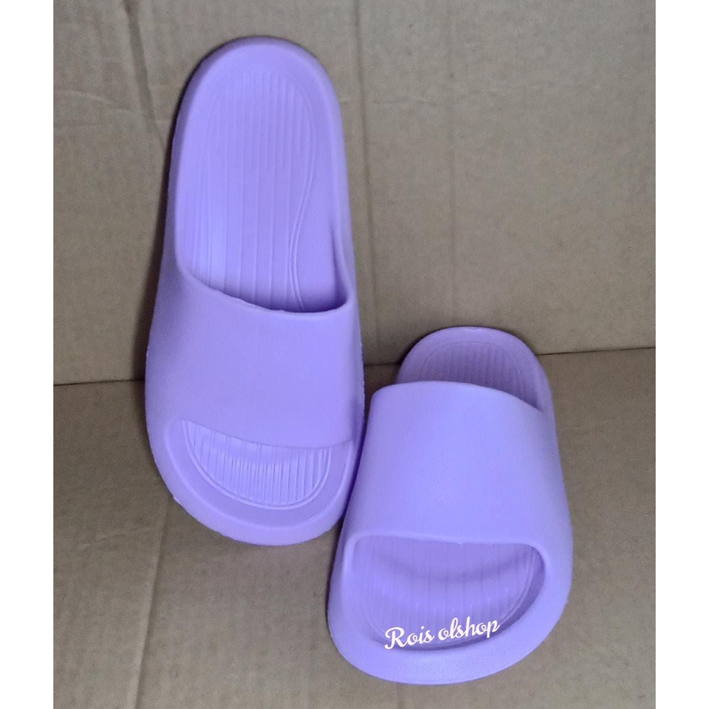 Sandal Eva Karet Polos Wanita Slip On Korean Style Mumer