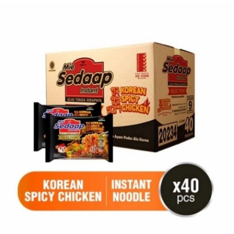 

Mie sedap korean spicy chicken 1 dus isi 40 pcs