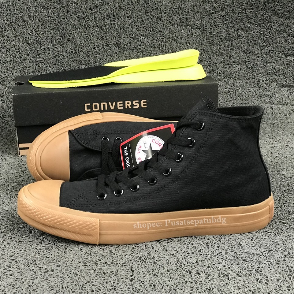 Sepatu Converse Chuck Taylor II Lunarlon High Black Gum