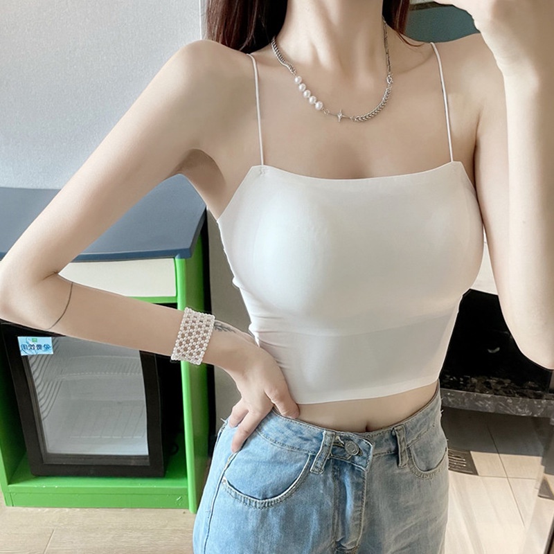 MOO B502 Tanktop korea seamless spaghetti strap tank top dalaman wanita pakaian bralette bra bh COD