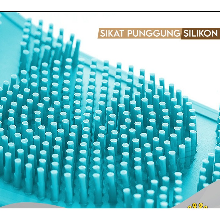 Sikat Punggung Silicon Lembut Sikat Scrubber Silicon Alat Pembersih Badan Multifungsi