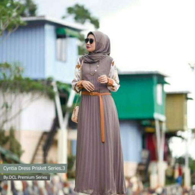 Gamis plisket Cynthia original dcl premium
