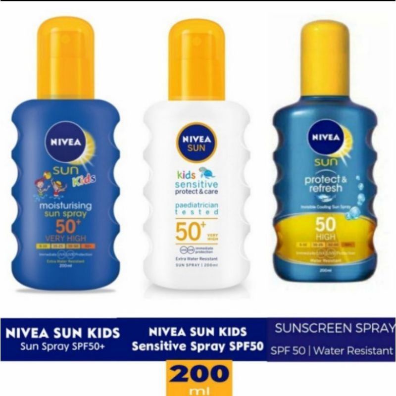 Nivea sun kids sensitive spf 50+ 200ml / sunscreen anak