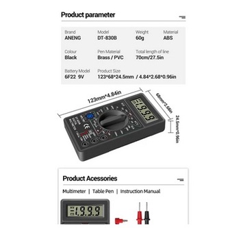 MULTIMETER AVOMETER MULTITESTER DIGITAL DT-830B DT830B