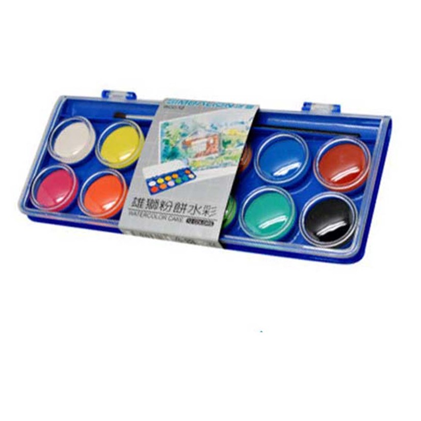 Simbalion Water Color Cake 12 Warna/ Cat Air Padat / Perlengkapan Melukis Anak