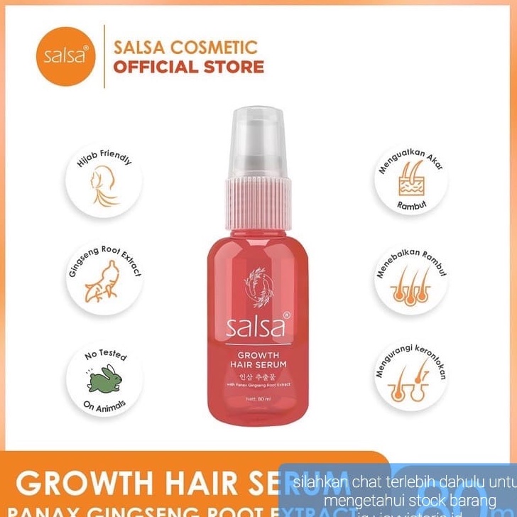 SALSA HAIR SERUM 80ML GROWTH SPRAY VITAMIN RAMBUT WANITA EXTRA GINSENG