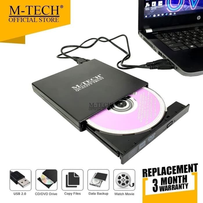 External dvd-rw optical drive m-tech usb 2.0 cd dvd portable burning install game movie for laptop pc universal