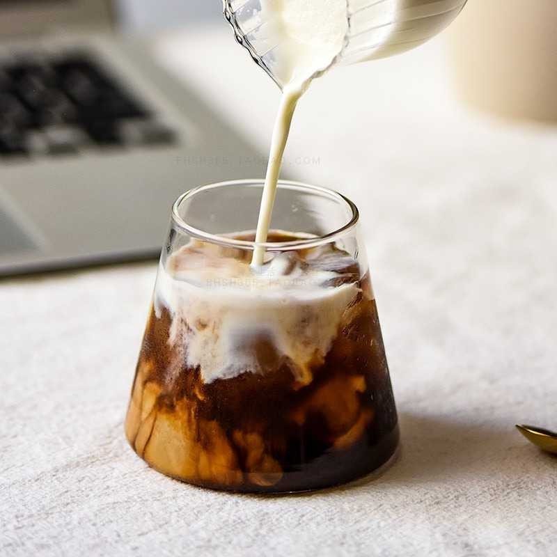 Gelas Unik Kopi Teh Borosilicate Glass 300ml KT009 Transparan