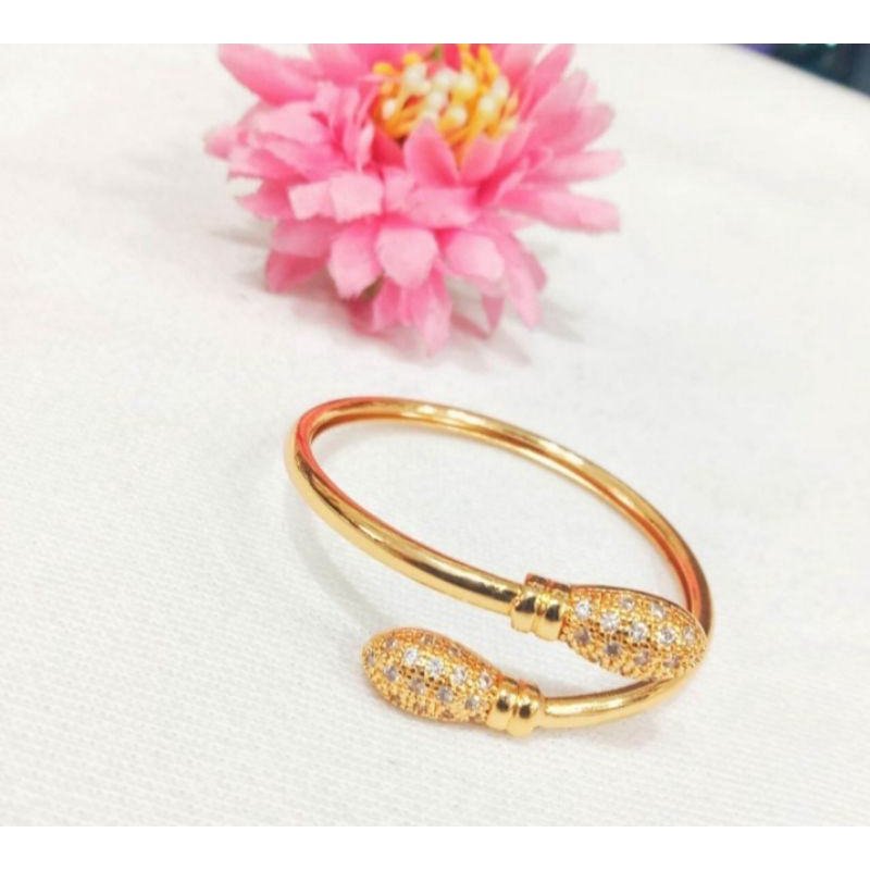 gelang tangan kepala ular permata rosegold fashion anak wanita titanium original anti luntur dan karat