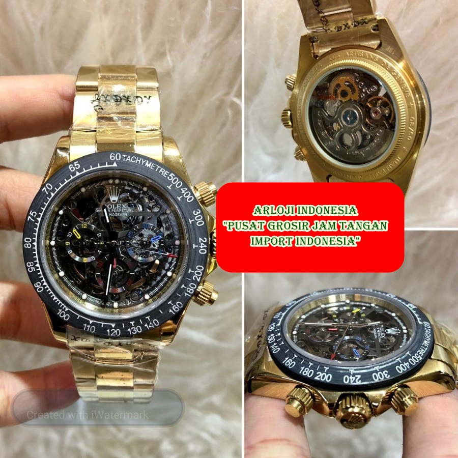 Promo Jam Tangan Pria ROLEX Daytona Montoya Gold Garansi 1th