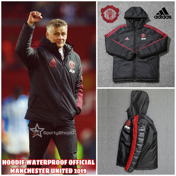 JAKET HOODIE MANCHESTER UNITED WATERPROOF OFFICIAL 2019 - REPLIKA ORI