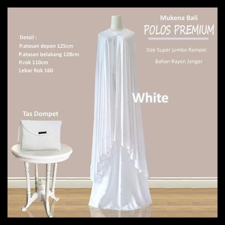 MUKENA PUTIH POLOS / MUKENA BALI / MUKENA KATUN / JUMBO / BIG SIZE