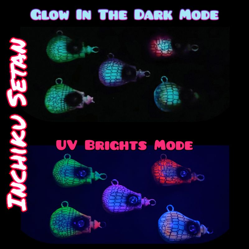 Inchiku Jig Setan Jig Glow In The Dark UV Bright Colour 250gr 300gr Metal Jig