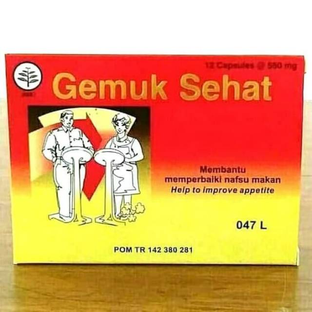 Gemuk sehat 12 capsul. untuk membantu nafsu makan