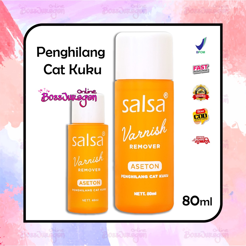 (BOSS) SALSA Varnish Remover 80ml / 40ml - Salsa Aseton Penghapus Cat Kuku