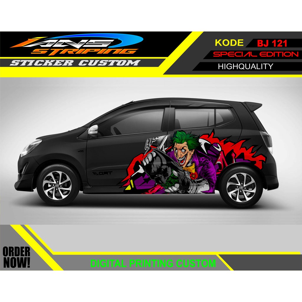 STICKER MOBIL AGYA AYLA JOKER / STICKER HONDA JAZZ / STICKER DECAL MOBIL JAZZ / DECAL STICKER MOBIL