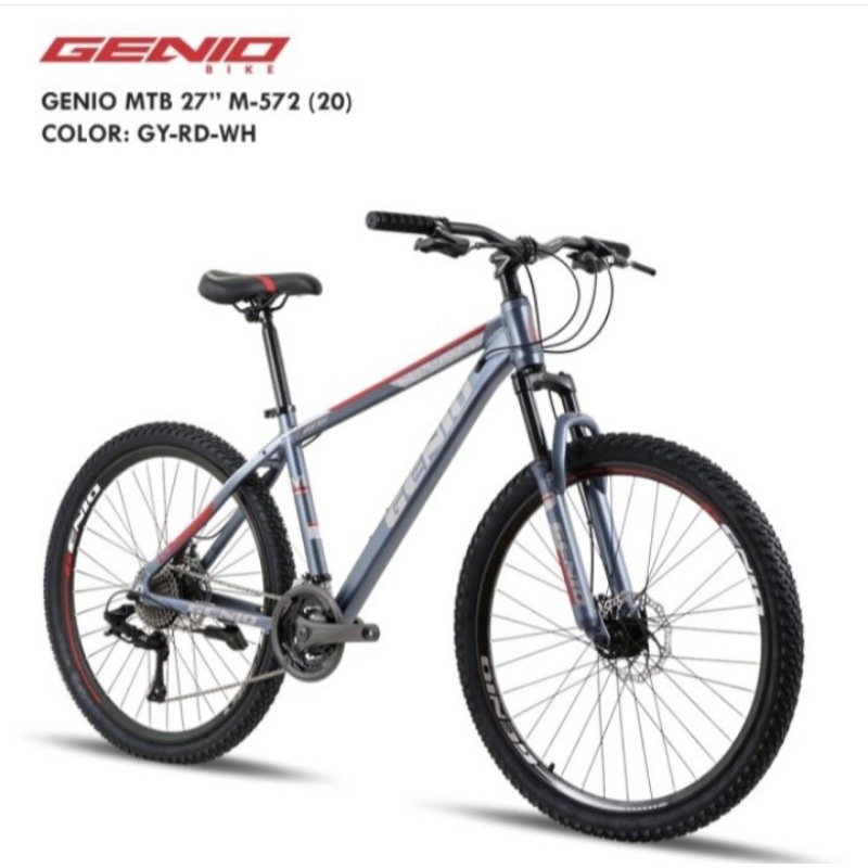  SEPEDA  MTB 27 5 inch GENIO  M572 FRAME ALLOY 27 SPEED 