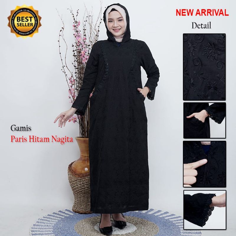 gamis kupluk hitam