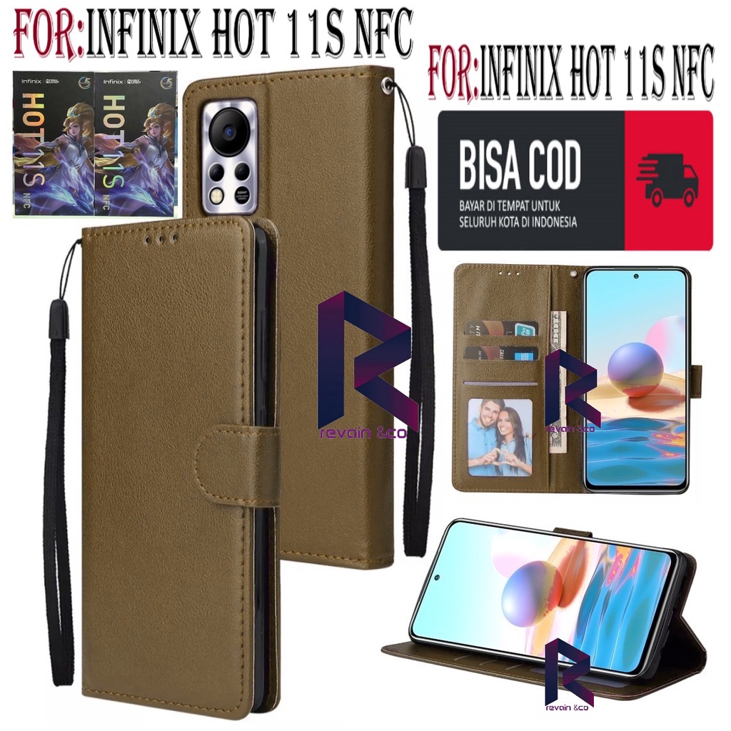 NEW INFINIX HOT 11S NFC CASE FLIP WALLET LEATHER KULIT PREMIUM SARUNG BUKA TUTUP FLIP CASE INFINIX HOT 11S NFC