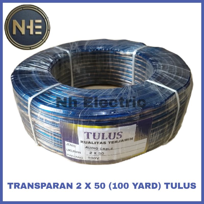 Kabel Listrik Transparan 2x50 100 Yard Tulus - Kabel Trans Audio Serabut 2x50 100Y Tulus
