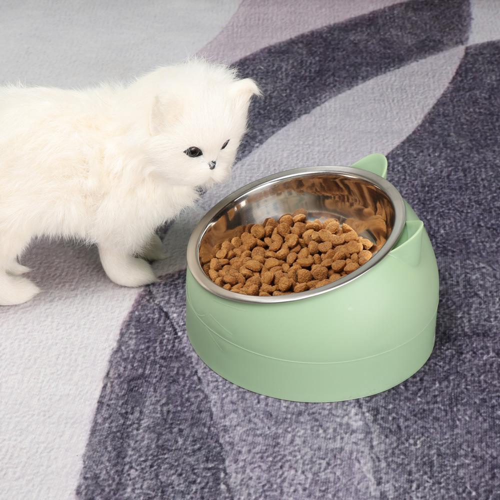 Solighter Mangkuk Makan Tahan Lama Puppy Feeder Piring Makanan Air Stainless Steel