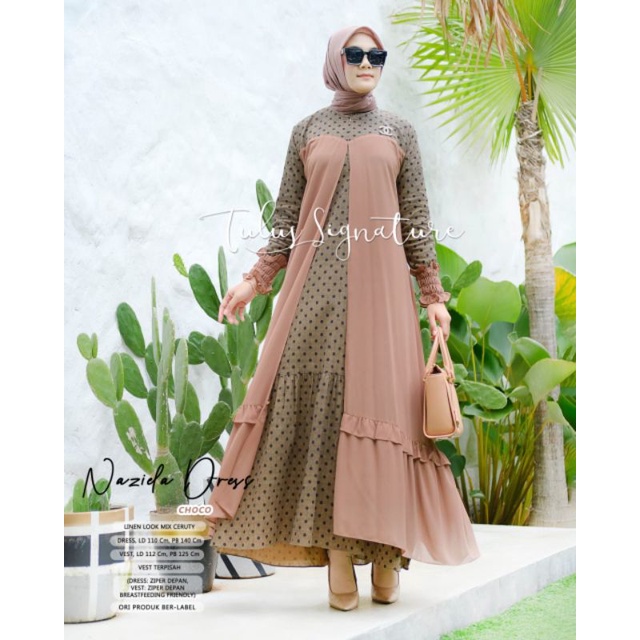 Dress wanita modern / Naziela Dress by tulus signature / dress polos kekinian