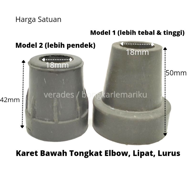 Karet Tongkat Lurus Lipat Elbow Diameter 18 mm