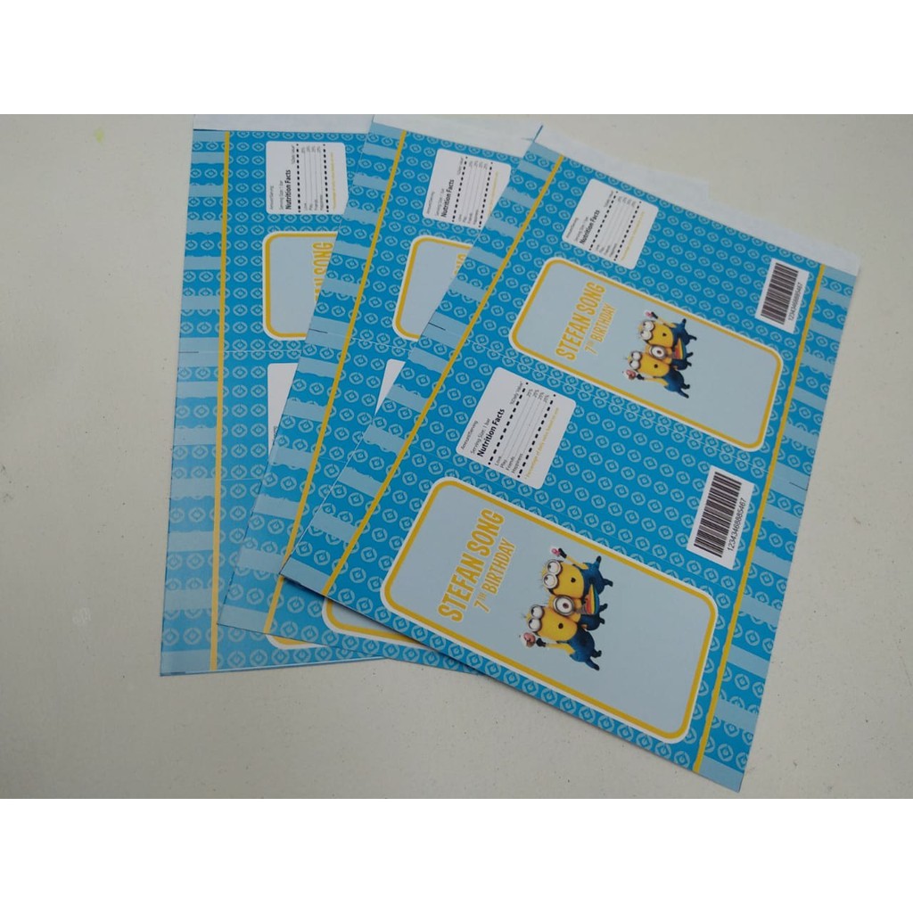 

Label Susu Kotak Custom Karakter Minion Despicable Me