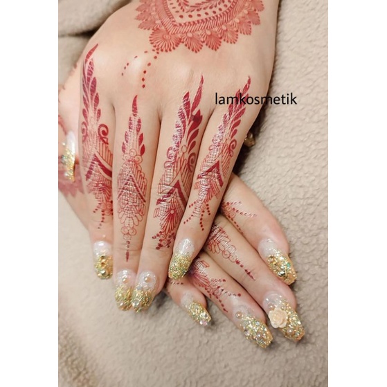 HENNA INSTAN / henna merah maroon / henna tempel / henna tato