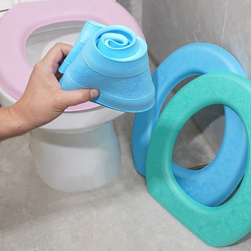 Cover Dudukan Toilet Bahan Busa Eva Tebal 4 Warna Anti Air Dapat Dicuci Dengan Lem