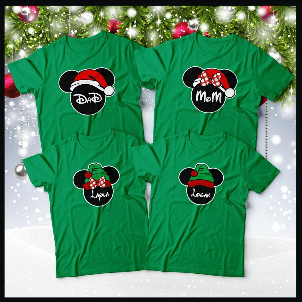 KAOS TSHIRT FAMILY NATAL MICKEY santa katun COMBED 30S