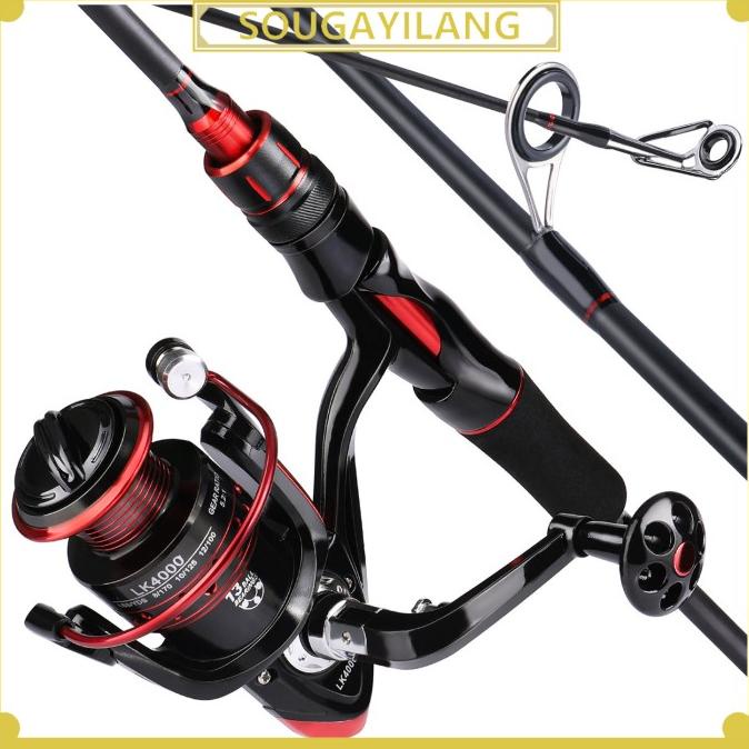 Sougayilang【COD】Fishing Rod Set 1.8M/2.1M Spinning Rod and 1000