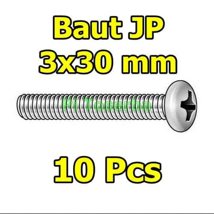 Baut JP 3x30 mm harga untuk per 10pcs