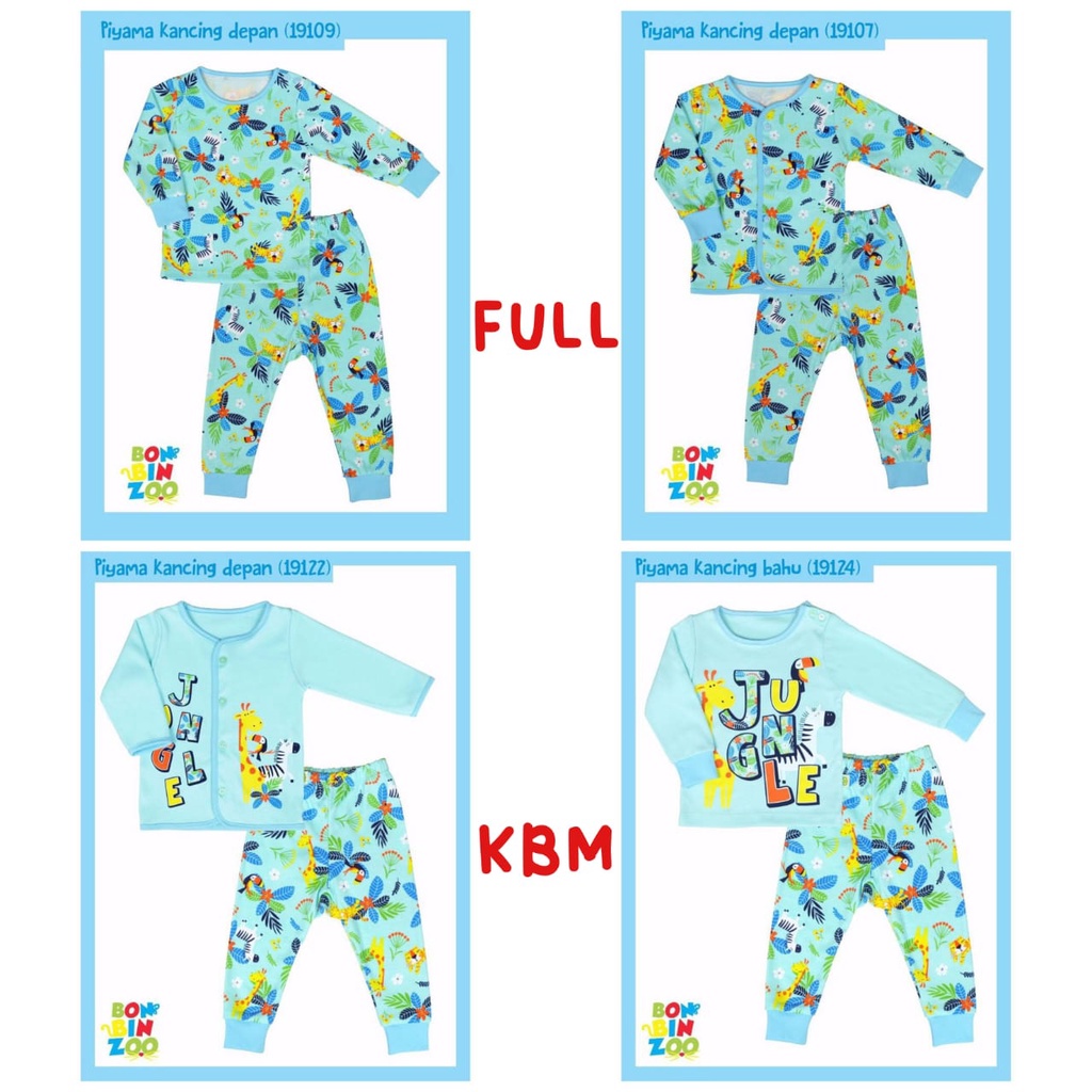 BONBINZOO PIYAMA MOTIF GRANIT SETELAN PIYAMA LENGAN PANJANG BAJU BAYI BONBINZOO 0-12 BULAN