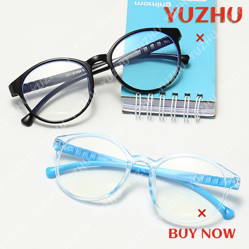 (YUZHU) TERSEDIA &amp; COD Kacamata Anti Radiasi Anak Flexible Frame Kacamata Bulat Eyeglasses